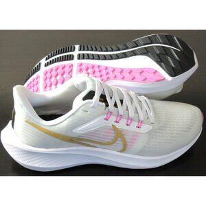 Women's Nike Air Zoom Pegasus 39 Running Shoes White Wheat Gold Pink Sizes NIB